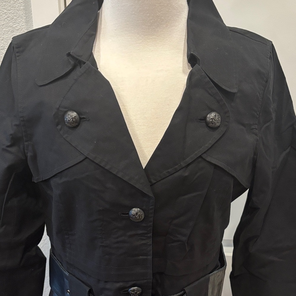 EUC Mackage Black Peacoat with Wide Belt